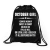 Super October Girl Drawstring Bags