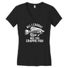 all i caught was this crappie fish Women's V-Neck T-Shirt