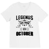 Legends Are Born In October V-Neck Tee