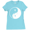 dripping ying yang Ladies Fitted T-Shirt