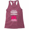 Donna And Dynamos White Letter Racerback Tank