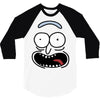 pickle rick face 3/4 Sleeve Shirt