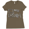 now or later Ladies Fitted T-Shirt