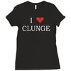 clunge funny Ladies Fitted T-Shirt