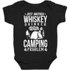 whiskey and camping! Baby Bodysuit