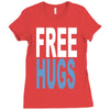 funny t shirts free hugs adult Ladies Fitted T-Shirt
