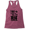 TIME TO FLY TO LONDON PARIS NEW YORK Racerback Tank