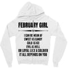 Super February Girl Zipper Hoodie