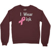 junior's breast cancer awareness i wear pink Crewneck Sweatshirt