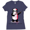black, red and white Ladies Fitted T-Shirt