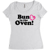 Bun in the Oven with Heart Baby Girl Women's Triblend Scoop T-shirt