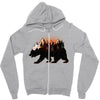 Bear Adventure With Roses Zipper Hoodie