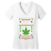 smoke weed every christmas Women's V-Neck T-Shirt
