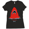 red blue shark Ladies Fitted T-Shirt