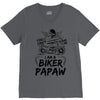 You Cant Scare Me I am Biker Papaw V-Neck Tee