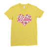 Jet'aime Flower Heart Ladies Fitted T-Shirt