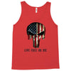 skull us flag live free or die Tank Top