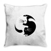 yin yang cat Throw Pillow