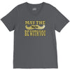 funny black mustache may the stache be with you V-Neck Tee