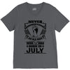 Never Underestimate Old Man Who Was Born July V-Neck Tee