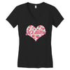 Jet'aime Flower Heart Women's V-Neck T-Shirt