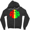 rasta skull and crossbones Zipper Hoodie