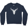 deer head vector white logo Crewneck Sweatshirt