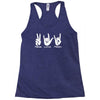 peace love rock funny Racerback Tank