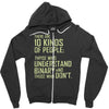 10 kinds of people binary Zipper Hoodie