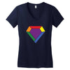 Rainbow LGBT Diamond Women's V-Neck T-Shirt