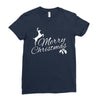 merry christmas flower Ladies Fitted T-Shirt