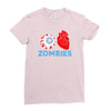 i heart zombies scary eye bloody heart halloween Ladies Fitted T-Shirt