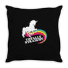 totally straight funny rainbow unicorn gay pride novelty fashion Throw Pillow