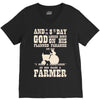 the 8th day god made farmers V-Neck Tee
