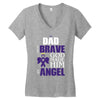 my dad was so brave god made him an angel Women's V-Neck T-Shirt