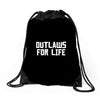 outlaws for life Drawstring Bags