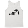 stop following me funny darwins evolution parody mens white t shirt Tank Top