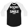 boobs real smile fake 3/4 Sleeve Shirt