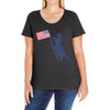 Patriotic T-Rex Ladies Curvy T-Shirt