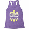 military, proud us army brother veteran u Racerback Tank