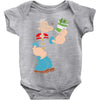 popeye spinach retro mens funny Baby Bodysuit