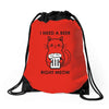 RIGHT MEOW BEER CAT Drawstring Bags