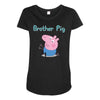 peppa pig brother pig Maternity Scoop Neck T-shirt