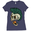skull punk style Ladies Fitted T-Shirt