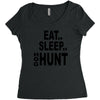 eat sleep hog hunt Women's Triblend Scoop T-shirt