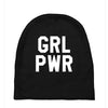 girl power white logo Baby Beanies