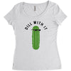 dill with it black logo Women's Triblend Scoop T-shirt