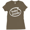 baby inside sticker vinyl decal Ladies Fitted T-Shirt