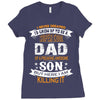Super Cool Dad Of A Freaking Awesome Son Ladies Fitted T-Shirt