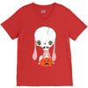 skull bunny V-Neck Tee